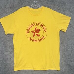 McDonald's Lehigh Valley L.V.  T Shirt Men Sz L Yellow Football Classic All-Star
